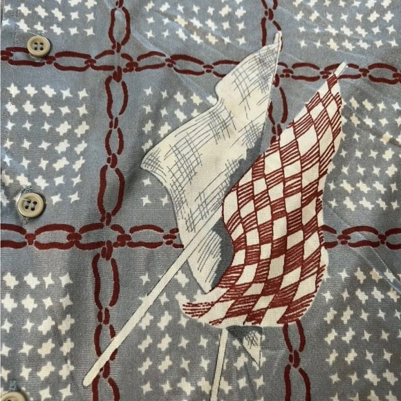 Vintage Rare 70’s AUGIE 100% Nylon Disco Race Car Theme Men’s Shirt! - Picture 3 of 6